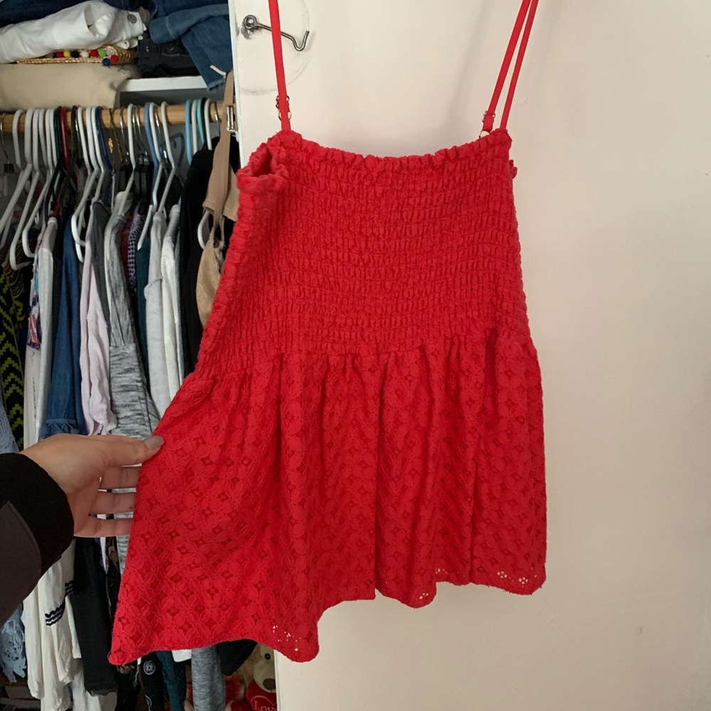 1. State Smocked/Eyelet tank